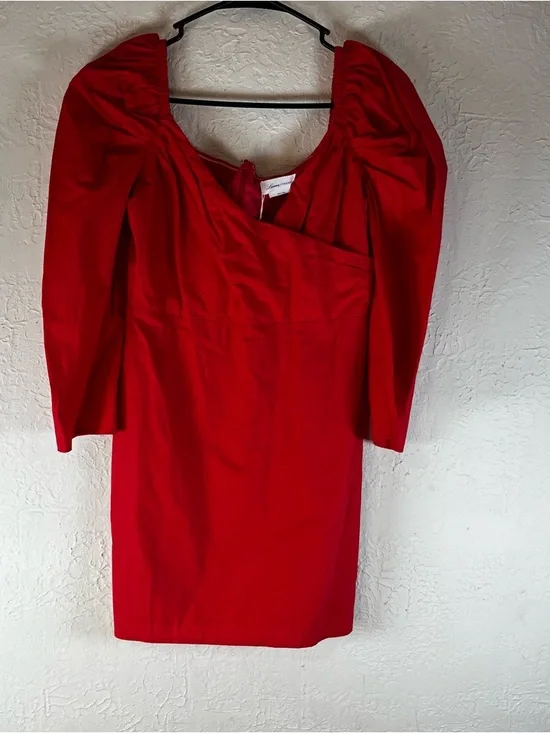 Lovers + Friends Isa Puff Sleeve Mini Dress in Cherry Red - Picture 4 of 15